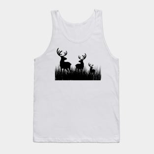 deer family in the grass field Tank Top